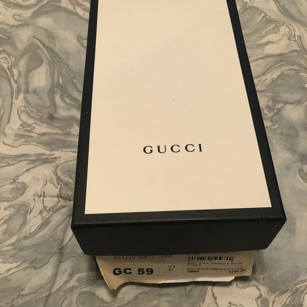 Gucci Black Signature Stripe sliders